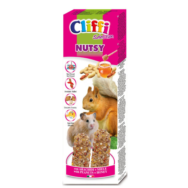 Sticks criceti e scoiattoli con arachidi e miele "nutsy" 110 g